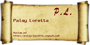 Palay Loretta névjegykártya